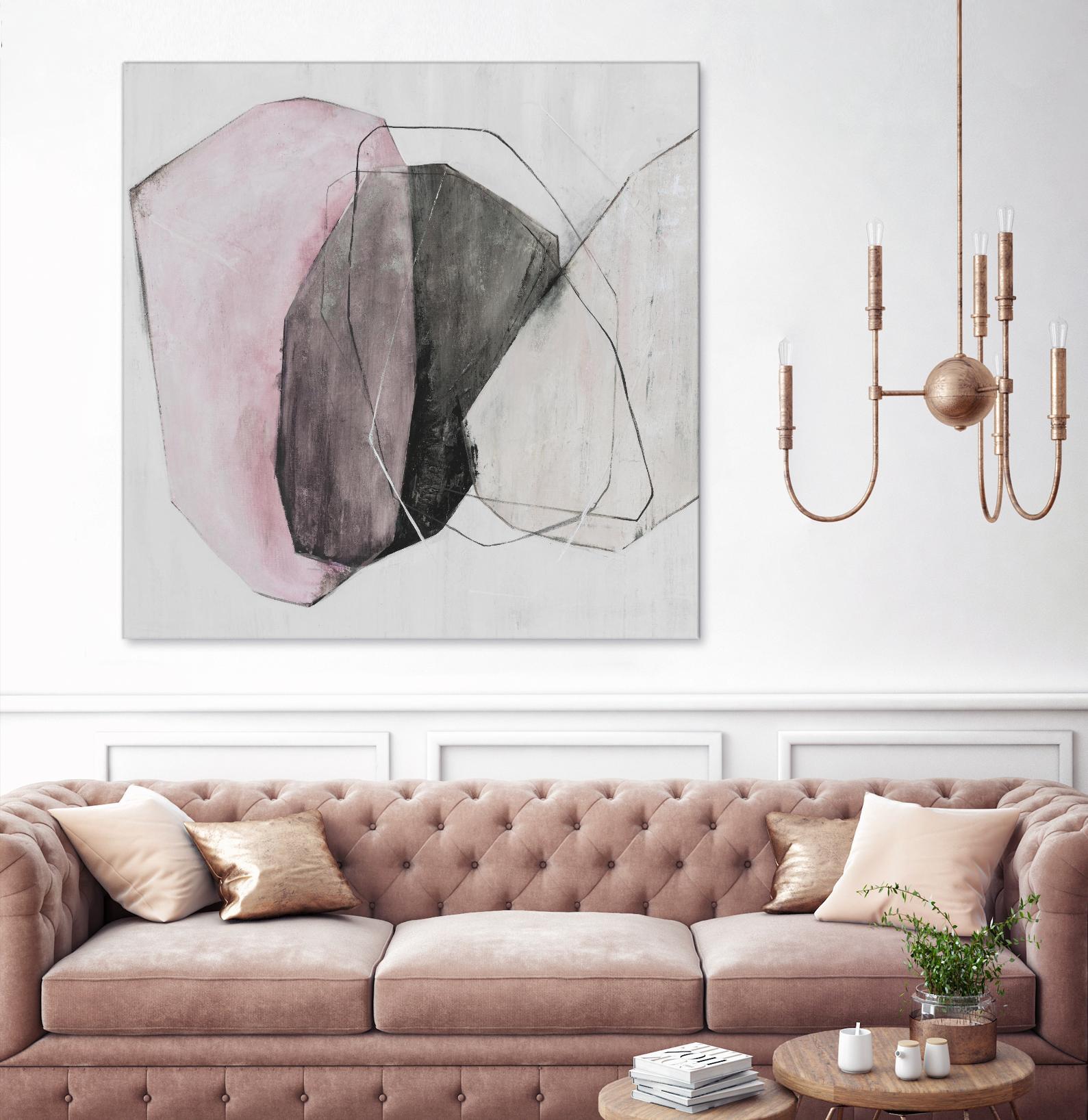 Tickled With Pink by Daleno Art on GIANT ART - pink shapes abstrait 
