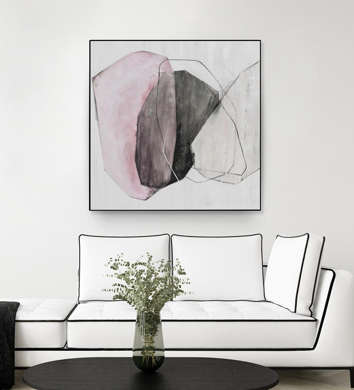 Tickled With Pink by Daleno Art on GIANT ART - pink shapes abstrait 