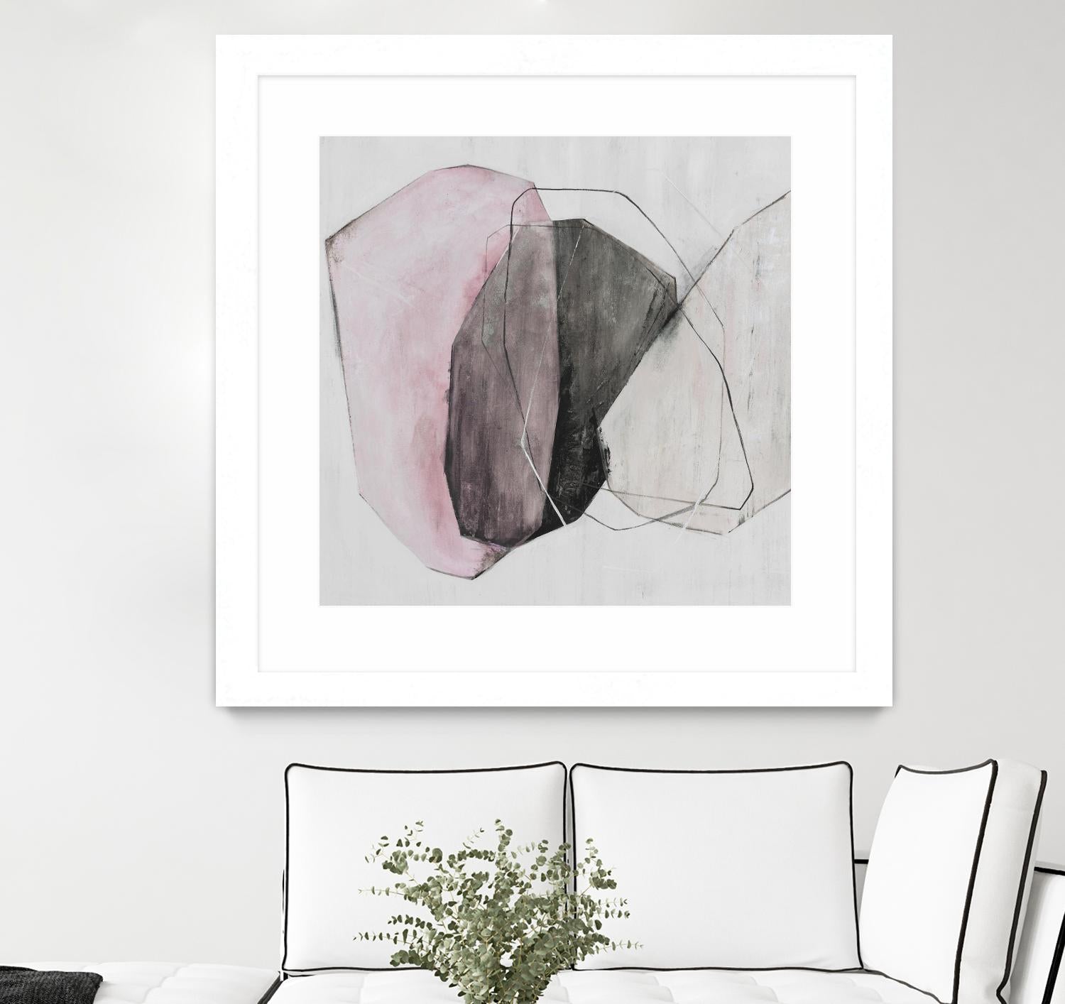 Tickled With Pink by Daleno Art on GIANT ART - pink shapes abstrait 