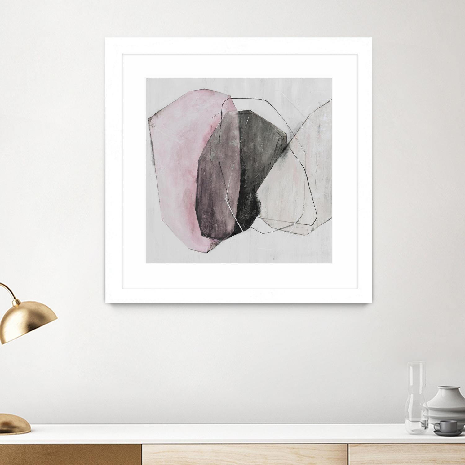 Tickled With Pink by Daleno Art on GIANT ART - pink shapes abstrait 