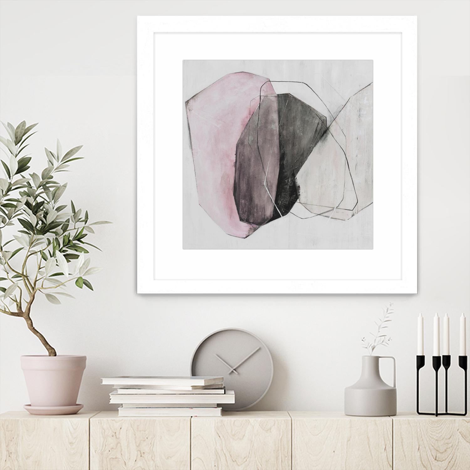 Tickled With Pink by Daleno Art on GIANT ART - pink shapes abstrait 