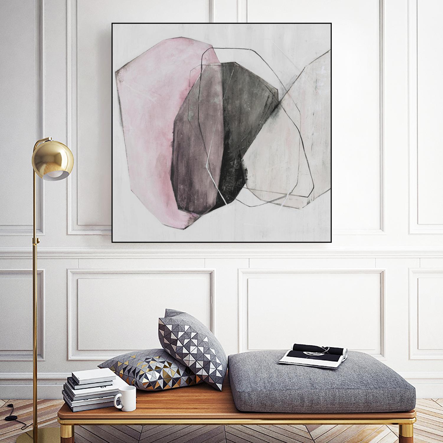 Tickled With Pink by Daleno Art on GIANT ART - pink shapes abstrait 