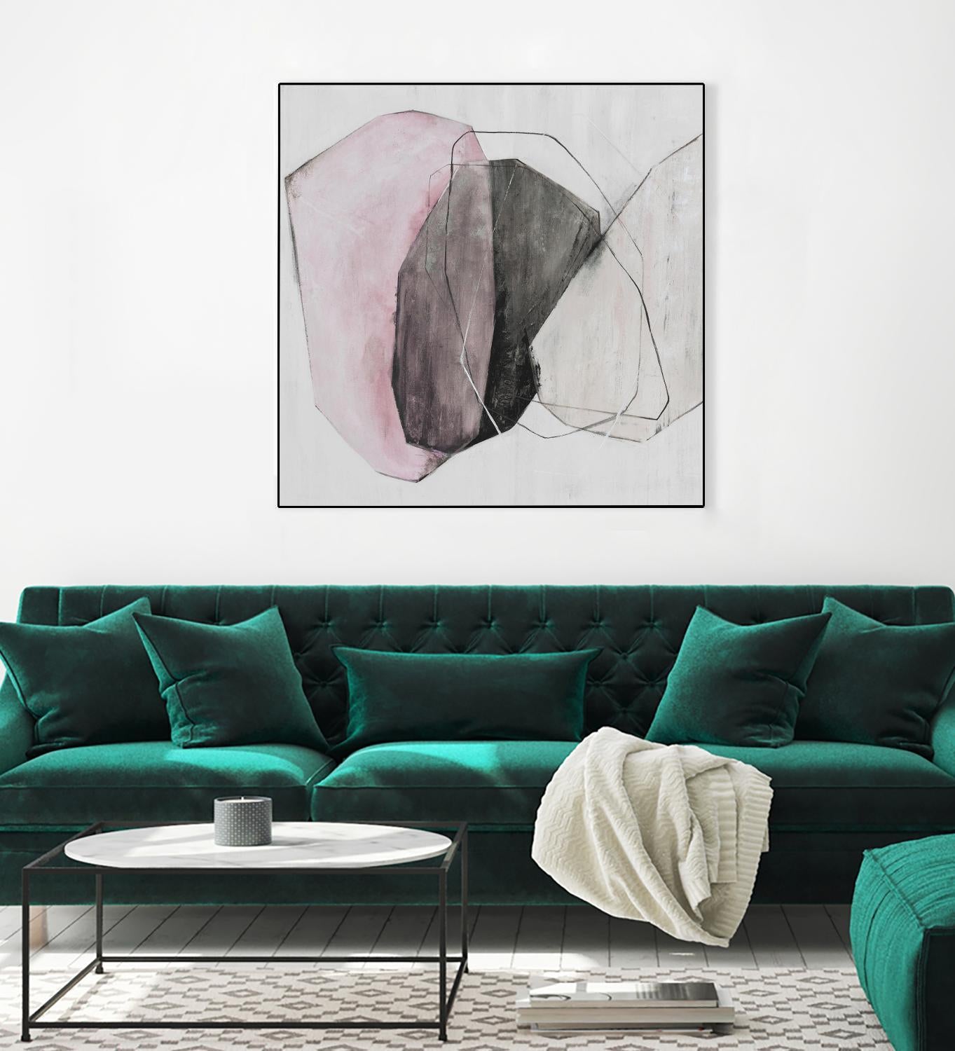 Tickled With Pink by Daleno Art on GIANT ART - pink shapes abstrait 