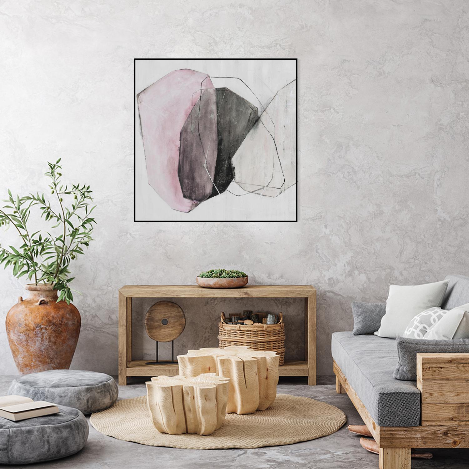 Tickled With Pink by Daleno Art on GIANT ART - pink shapes abstrait 