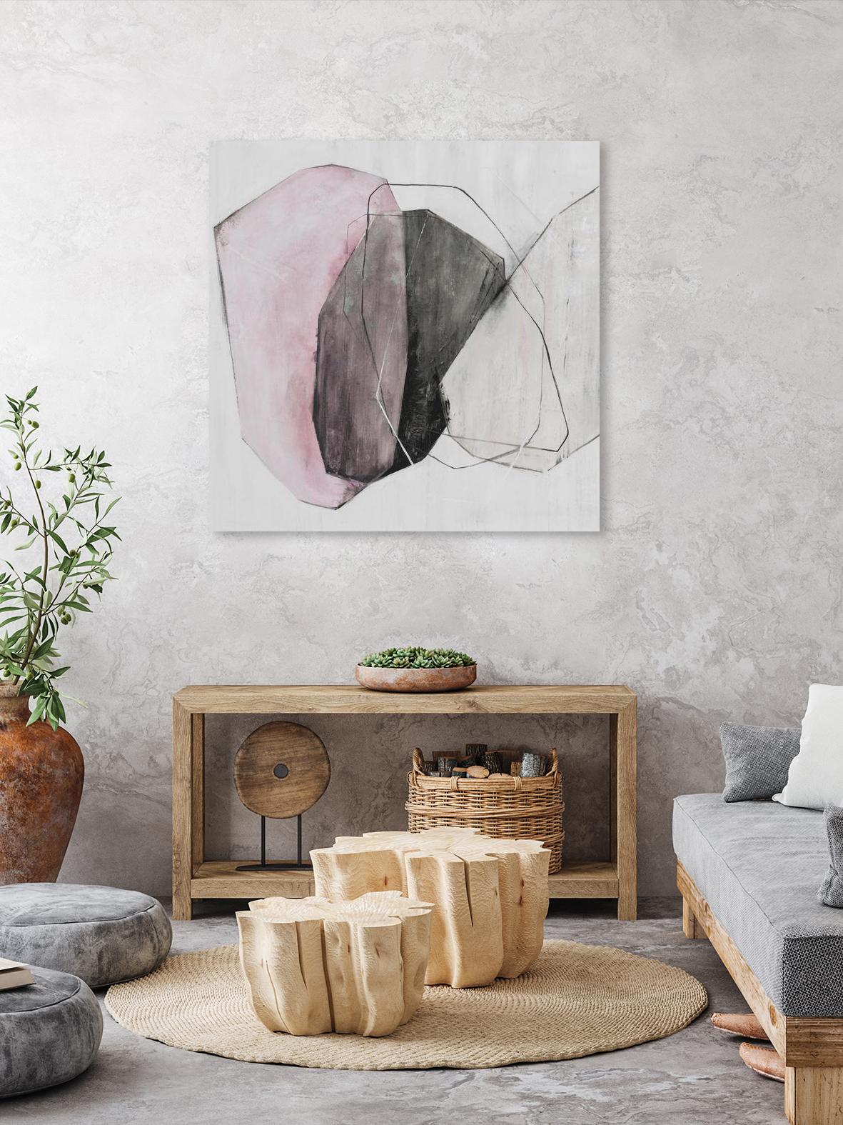Tickled With Pink by Daleno Art on GIANT ART - pink shapes abstrait 