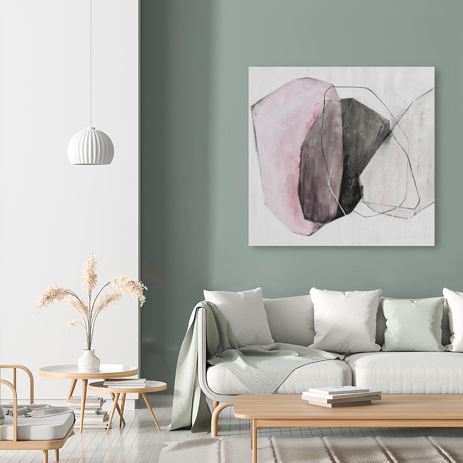 Tickled With Pink by Daleno Art on GIANT ART - pink shapes abstrait 