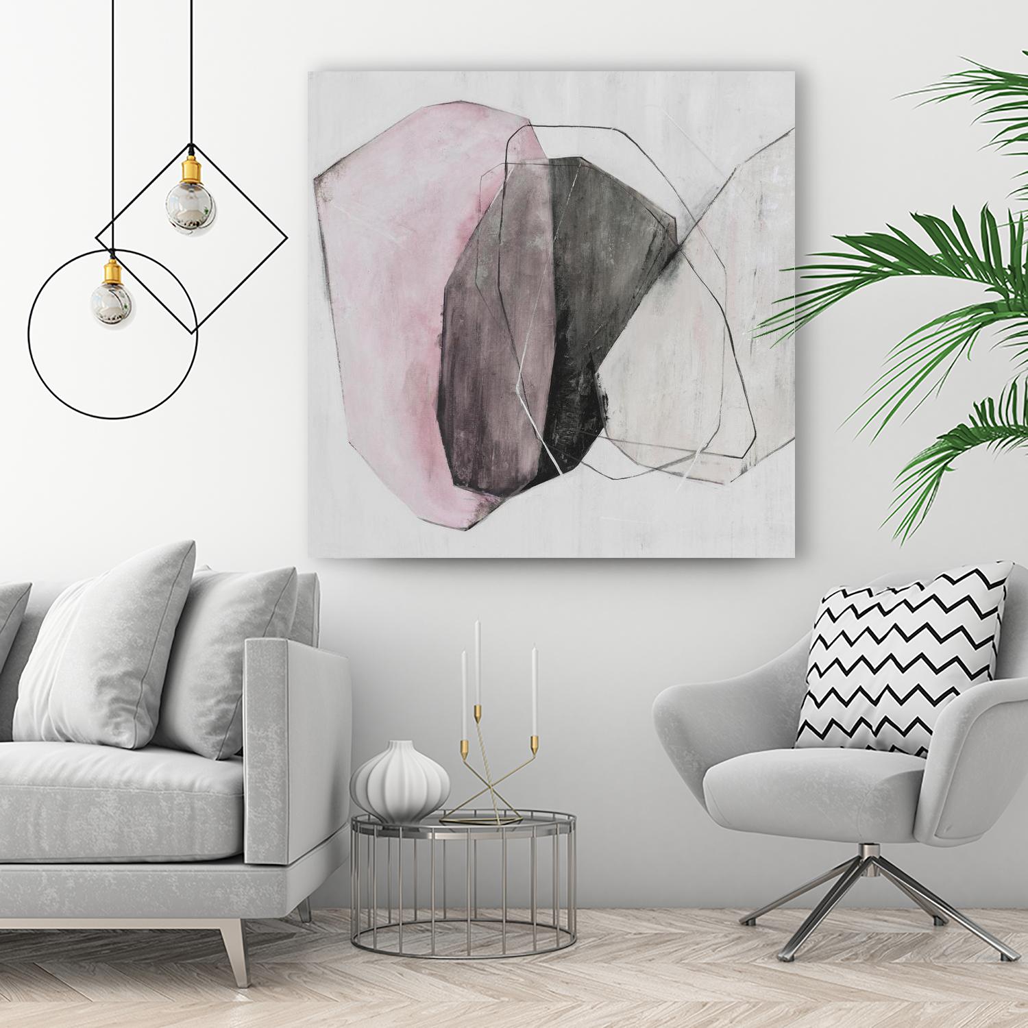 Tickled With Pink by Daleno Art on GIANT ART - pink shapes abstrait 