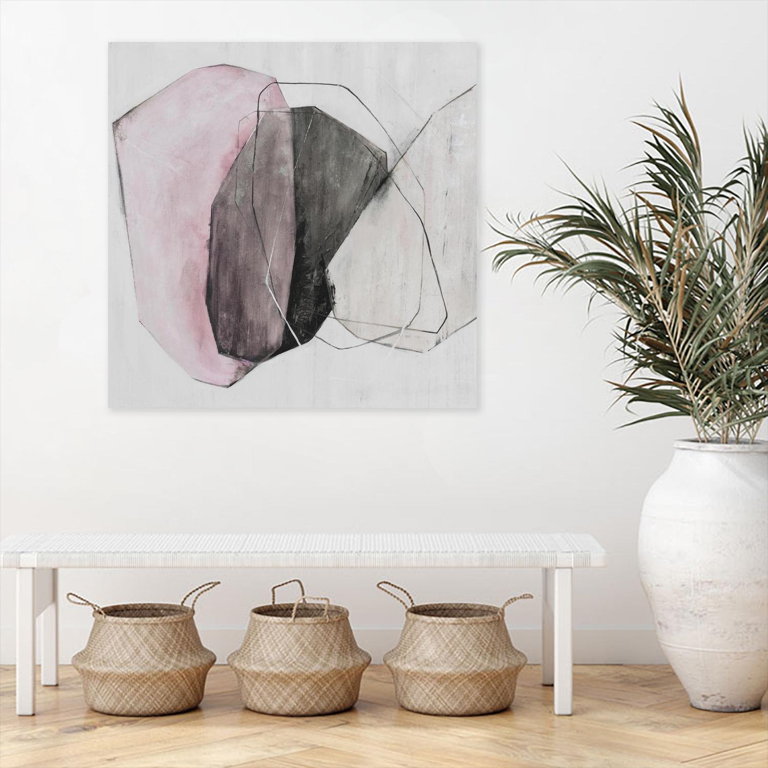 Tickled With Pink by Daleno Art on GIANT ART - pink shapes abstrait 