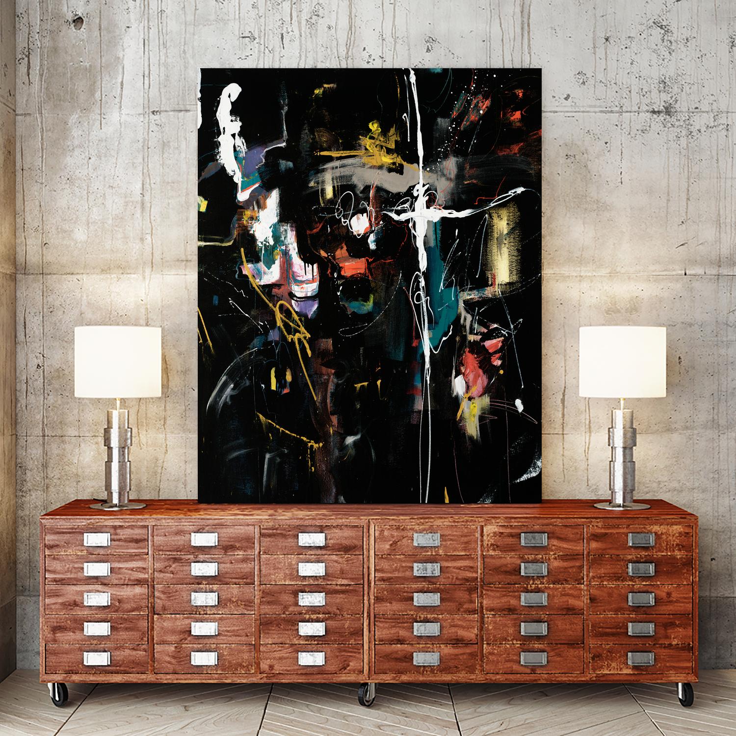 Club Merriment II by Daleno Art on GIANT ART - orange abstract