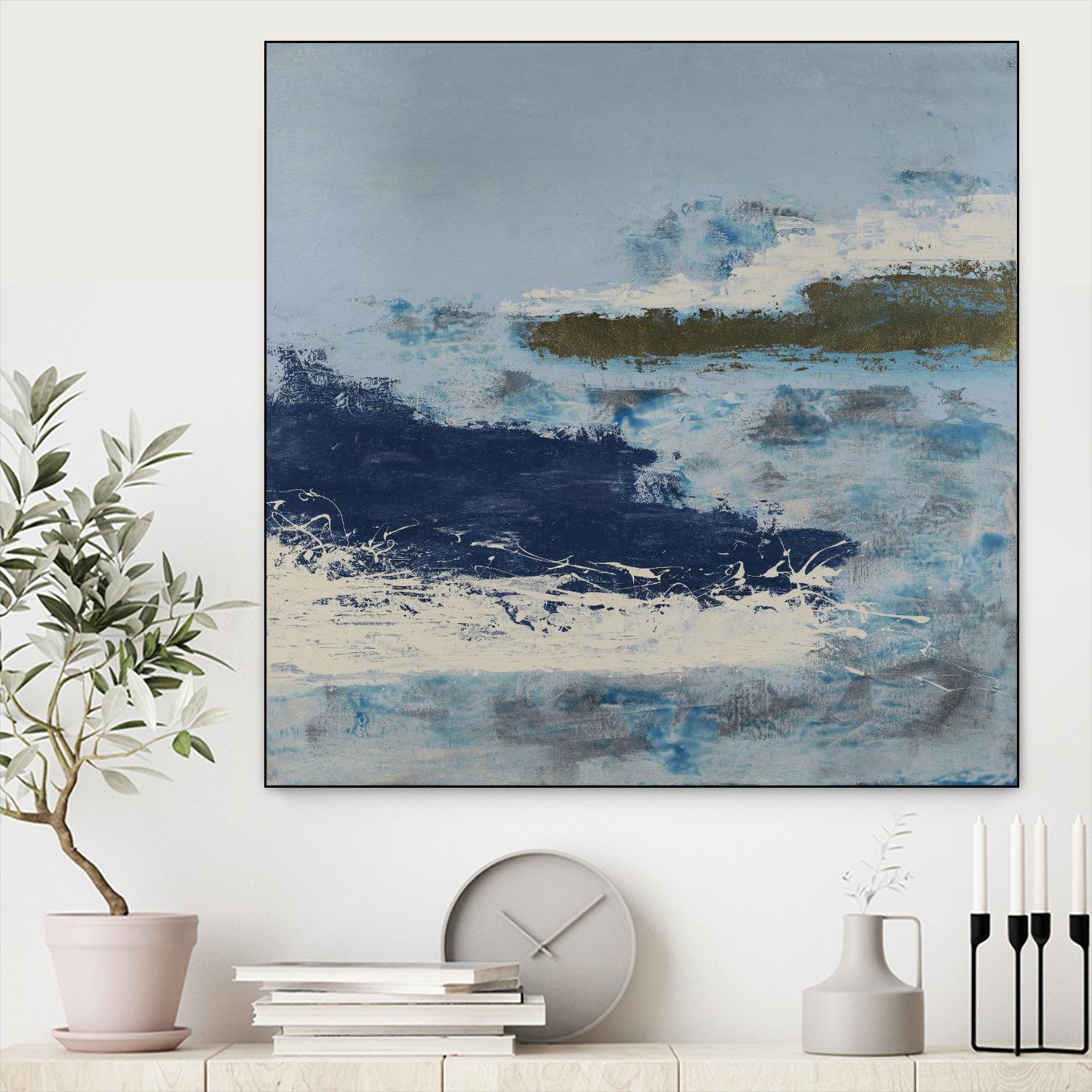 Washing to Shore by Daleno Art on GIANT ART - blue abstract abstrait 