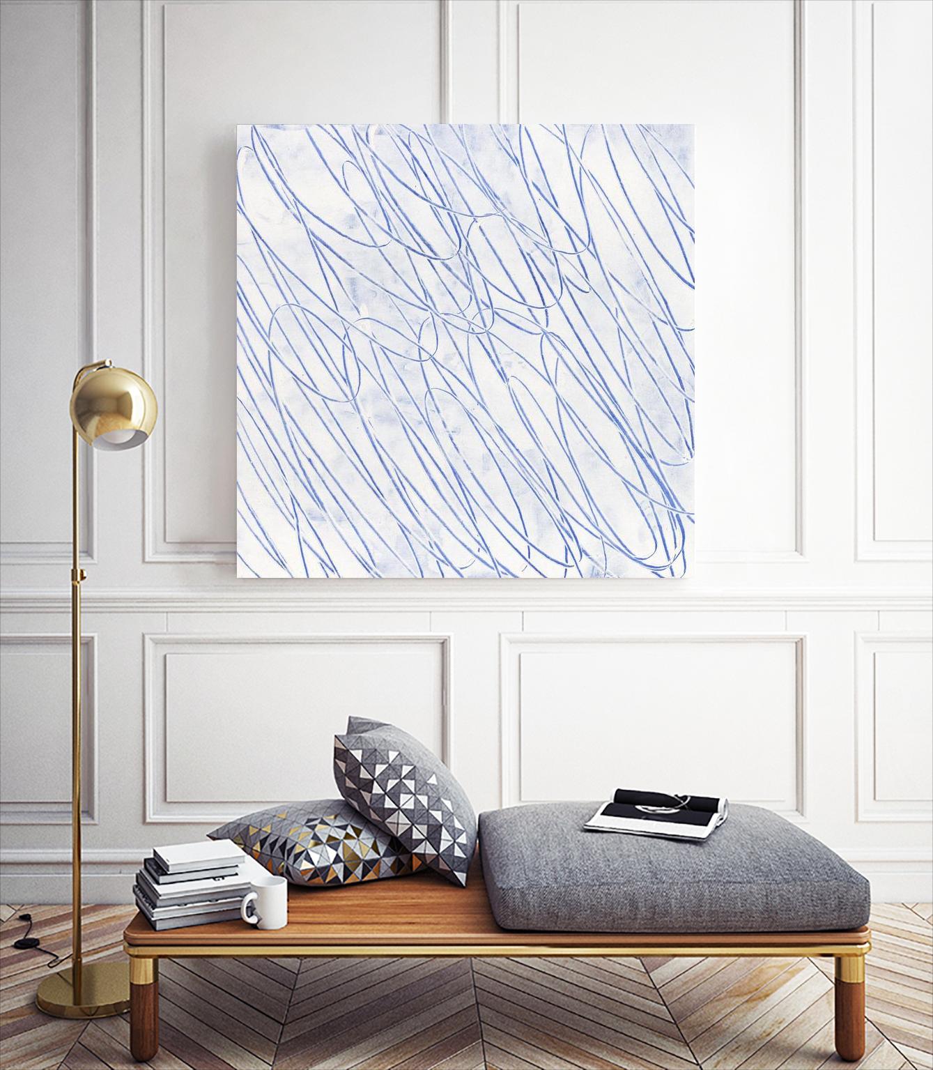 Hula II by Daleno Art on GIANT ART - blue abstract scribble wibble