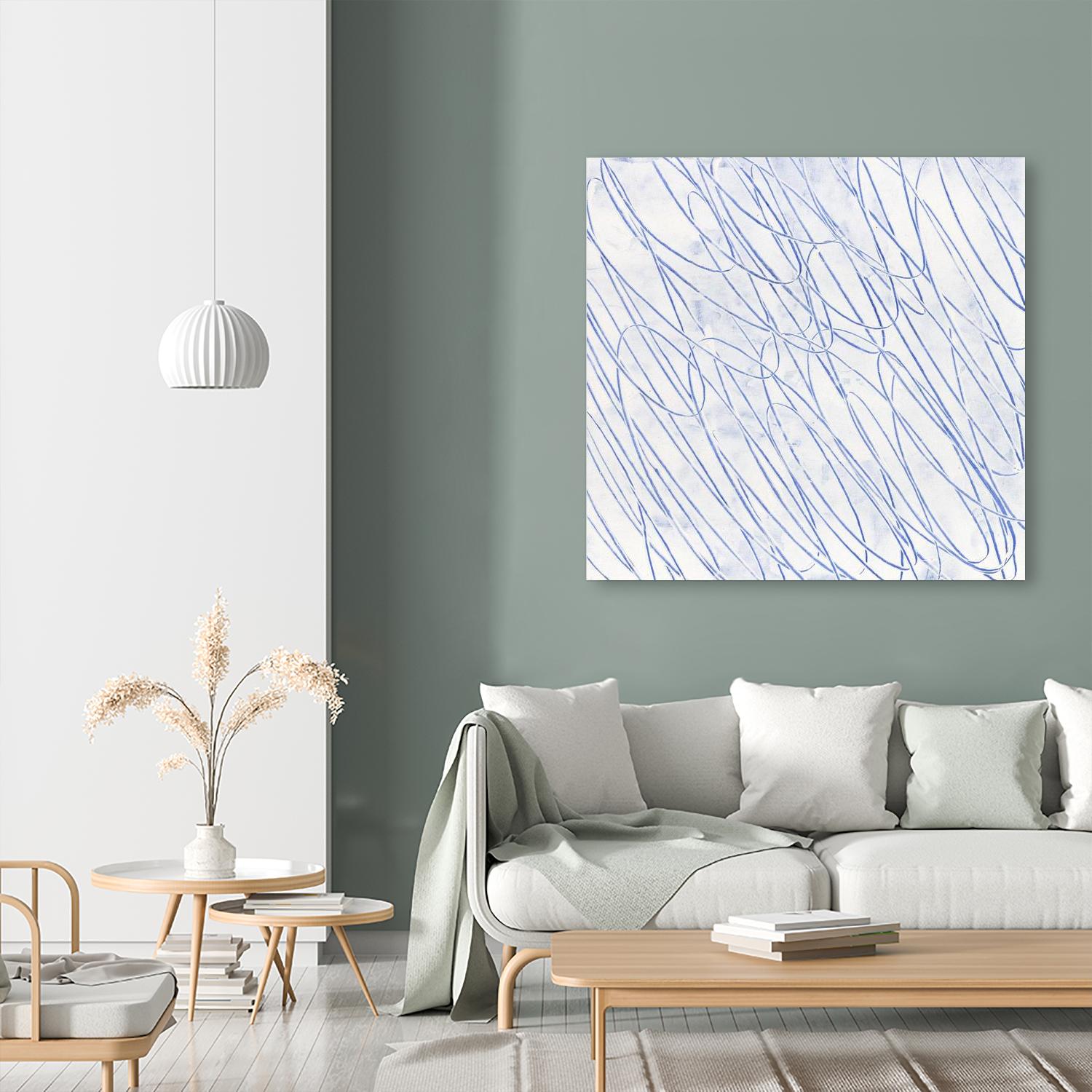Hula II by Daleno Art on GIANT ART - blue abstract scribble wibble
