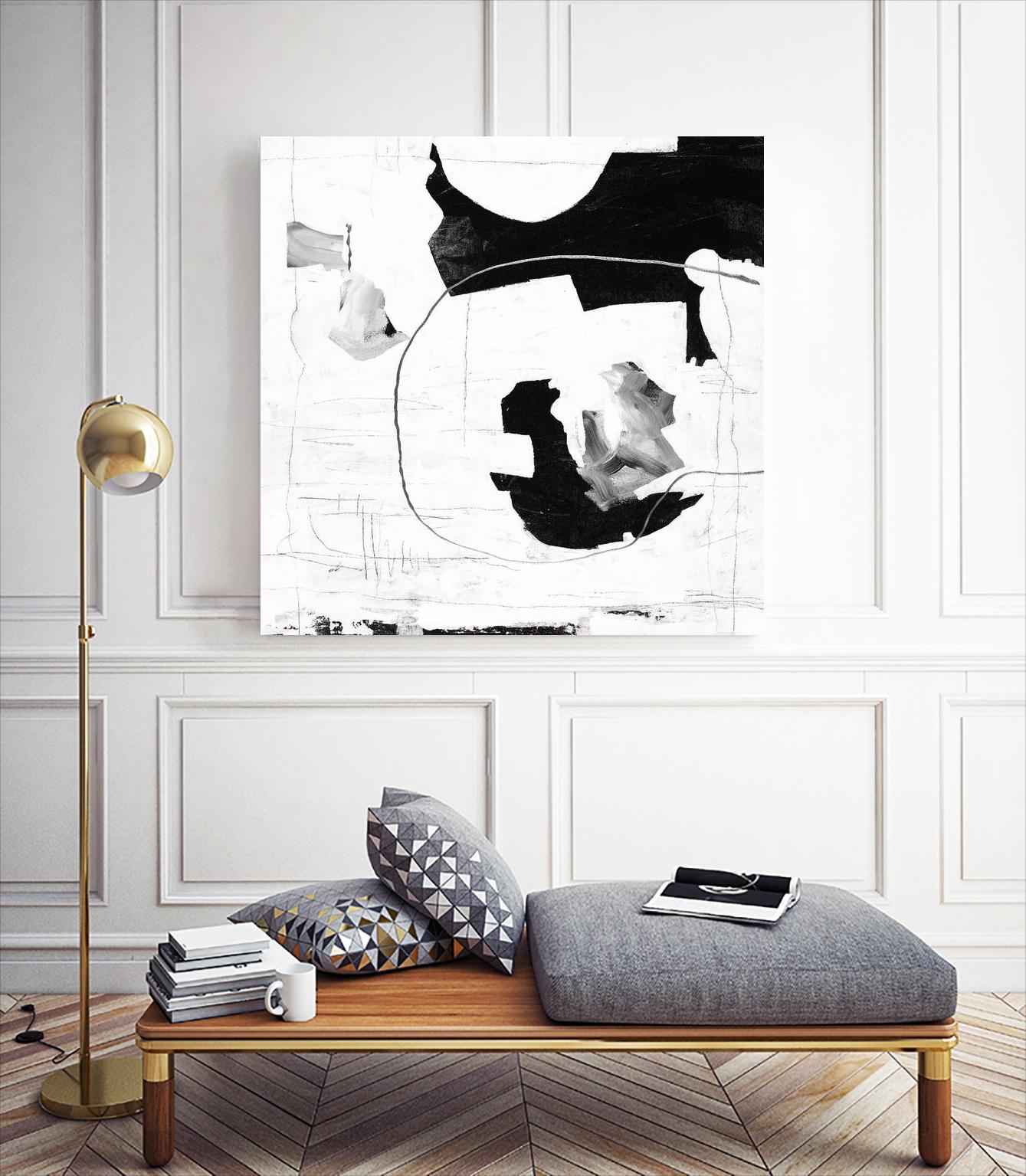 Traces of Silver III by Daleno Art on GIANT ART - black  black&white abstrait 