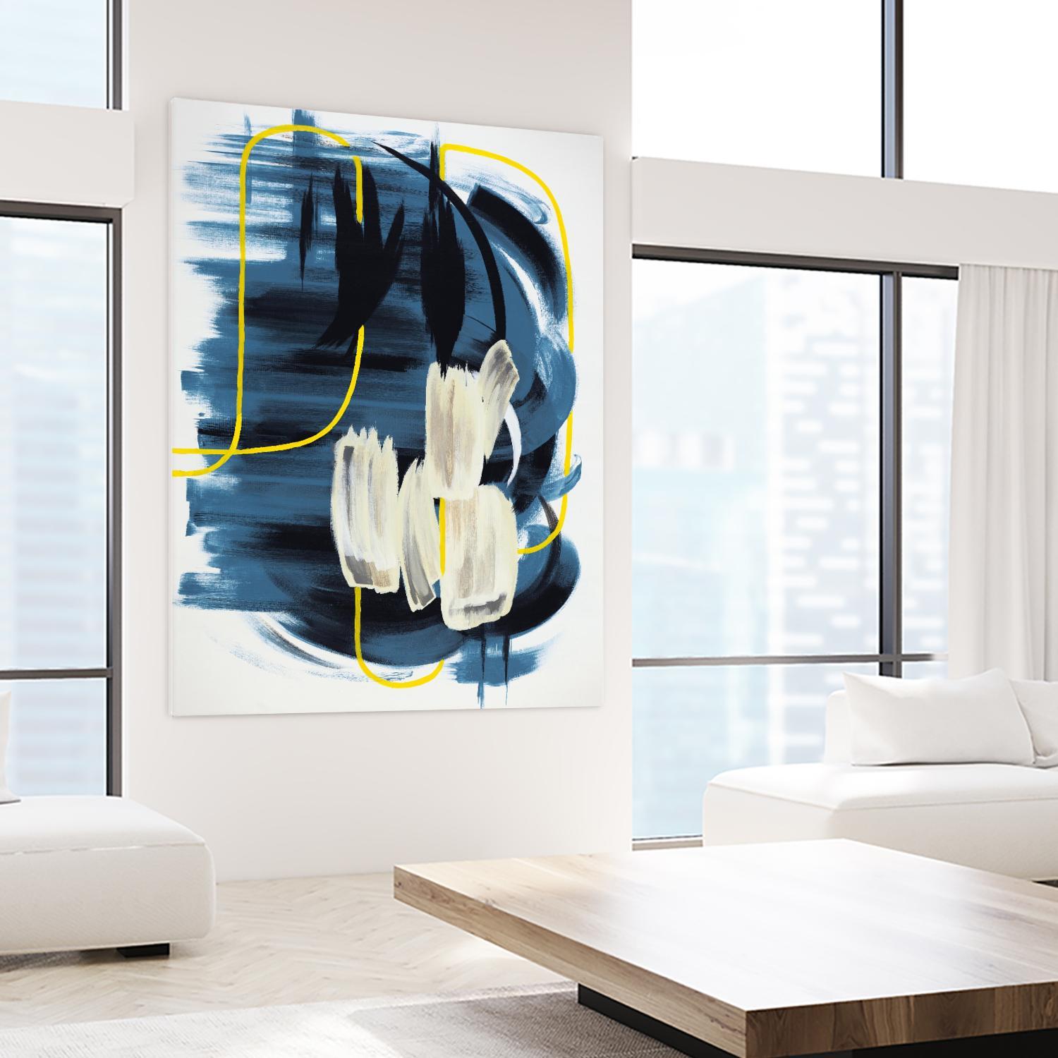 Curious Crafter II by Daleno Art on GIANT ART - blue abstract abstrait 