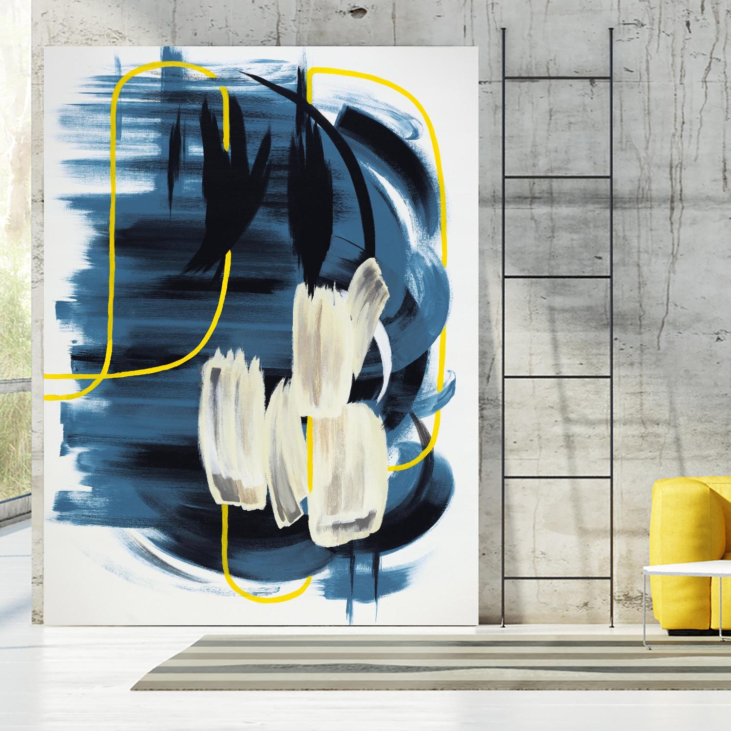 Curious Crafter II by Daleno Art on GIANT ART - blue abstract abstrait 