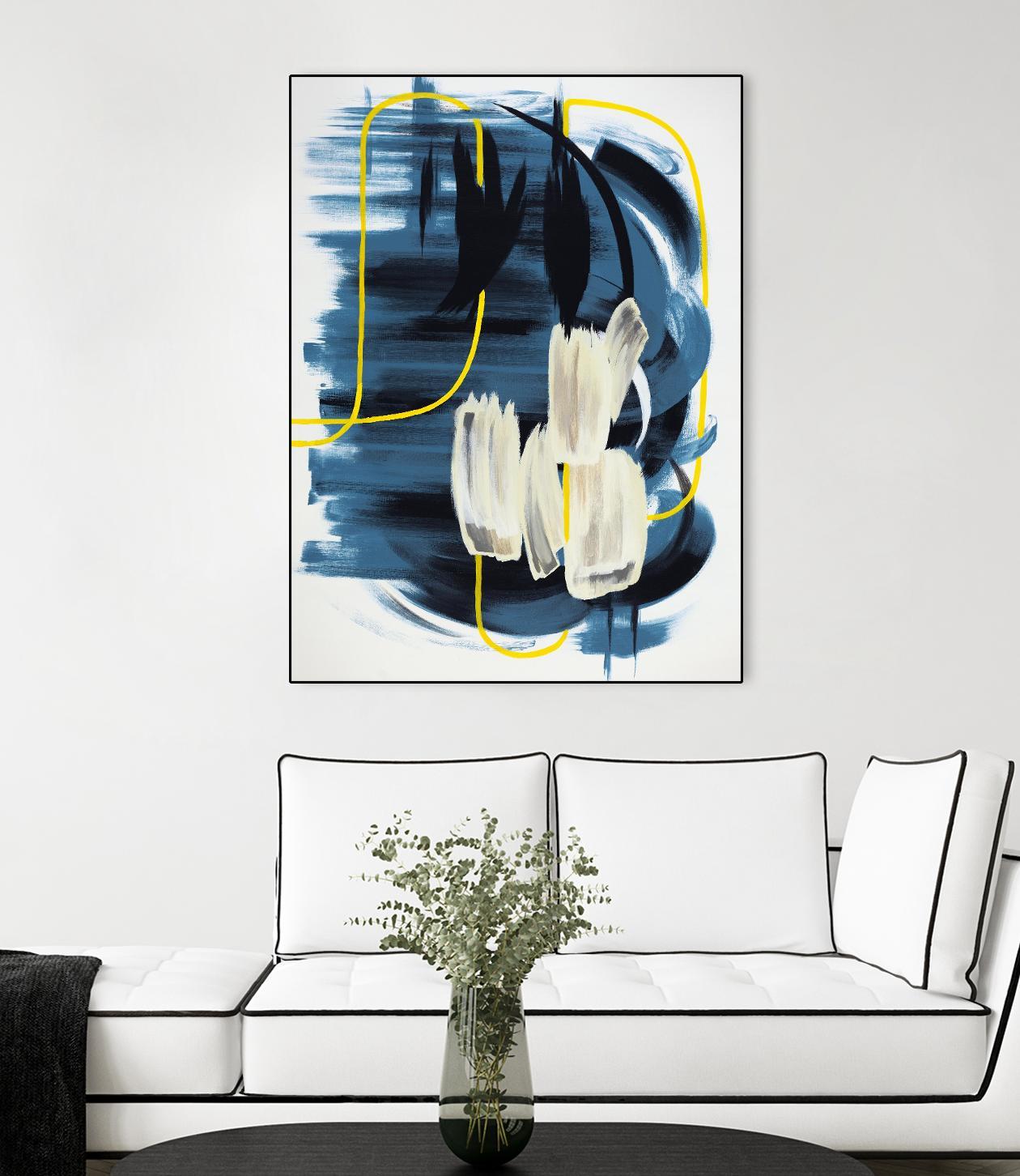 Curious Crafter II by Daleno Art on GIANT ART - blue abstract abstrait 