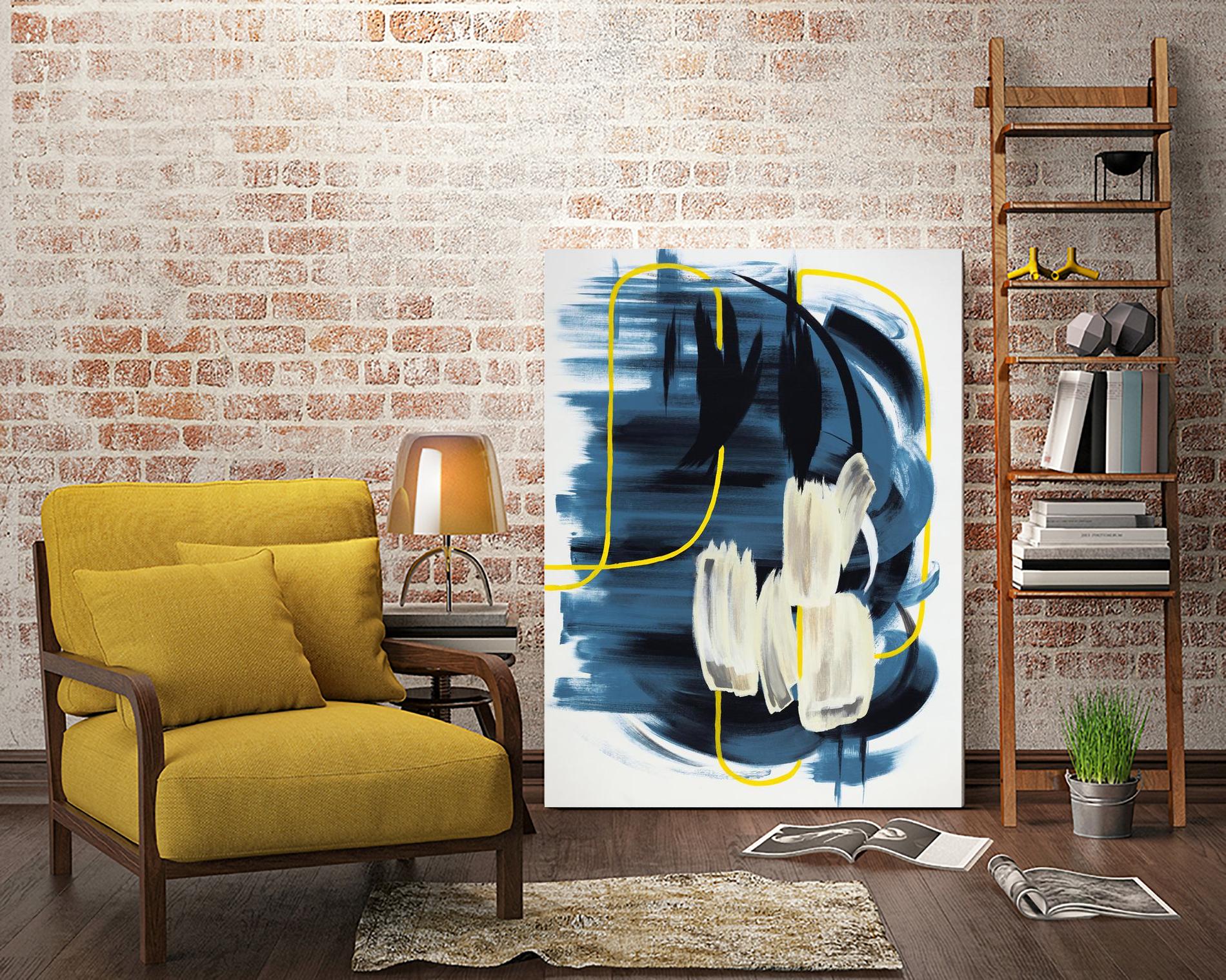 Curious Crafter II by Daleno Art on GIANT ART - blue abstract abstrait 