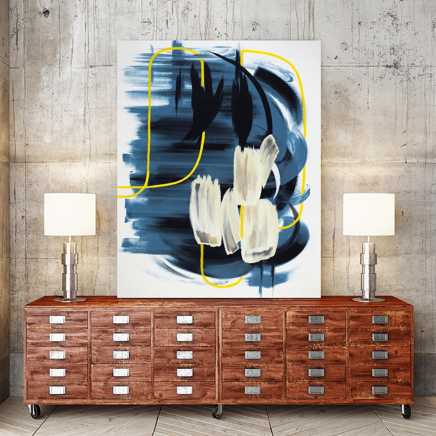 Curious Crafter II by Daleno Art on GIANT ART - blue abstract abstrait 