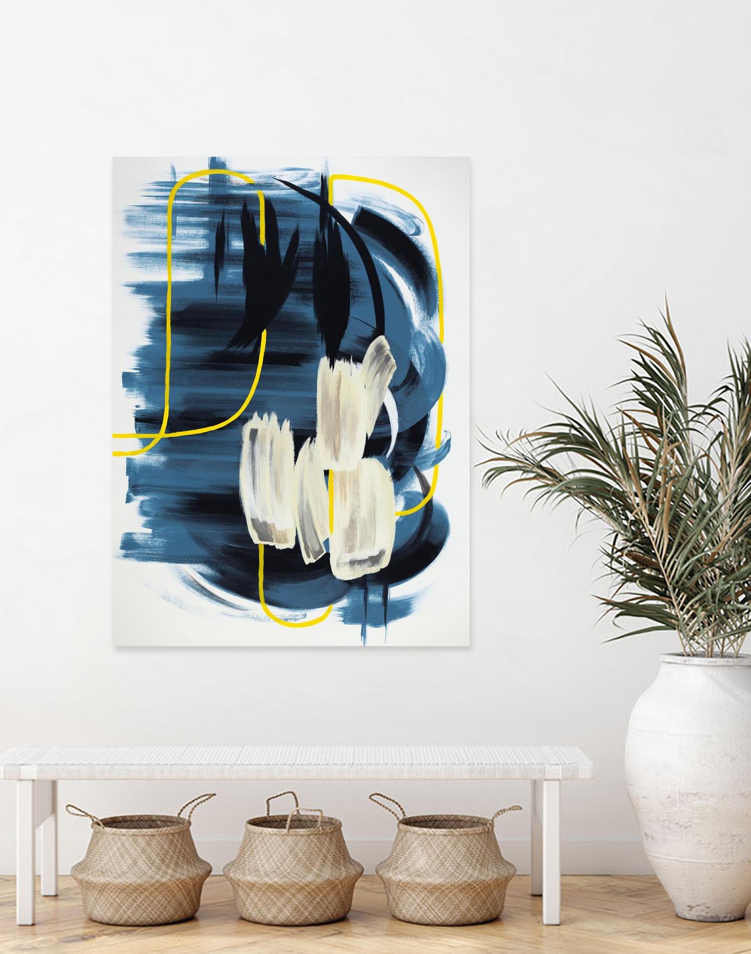 Curious Crafter II by Daleno Art on GIANT ART - blue abstract abstrait 