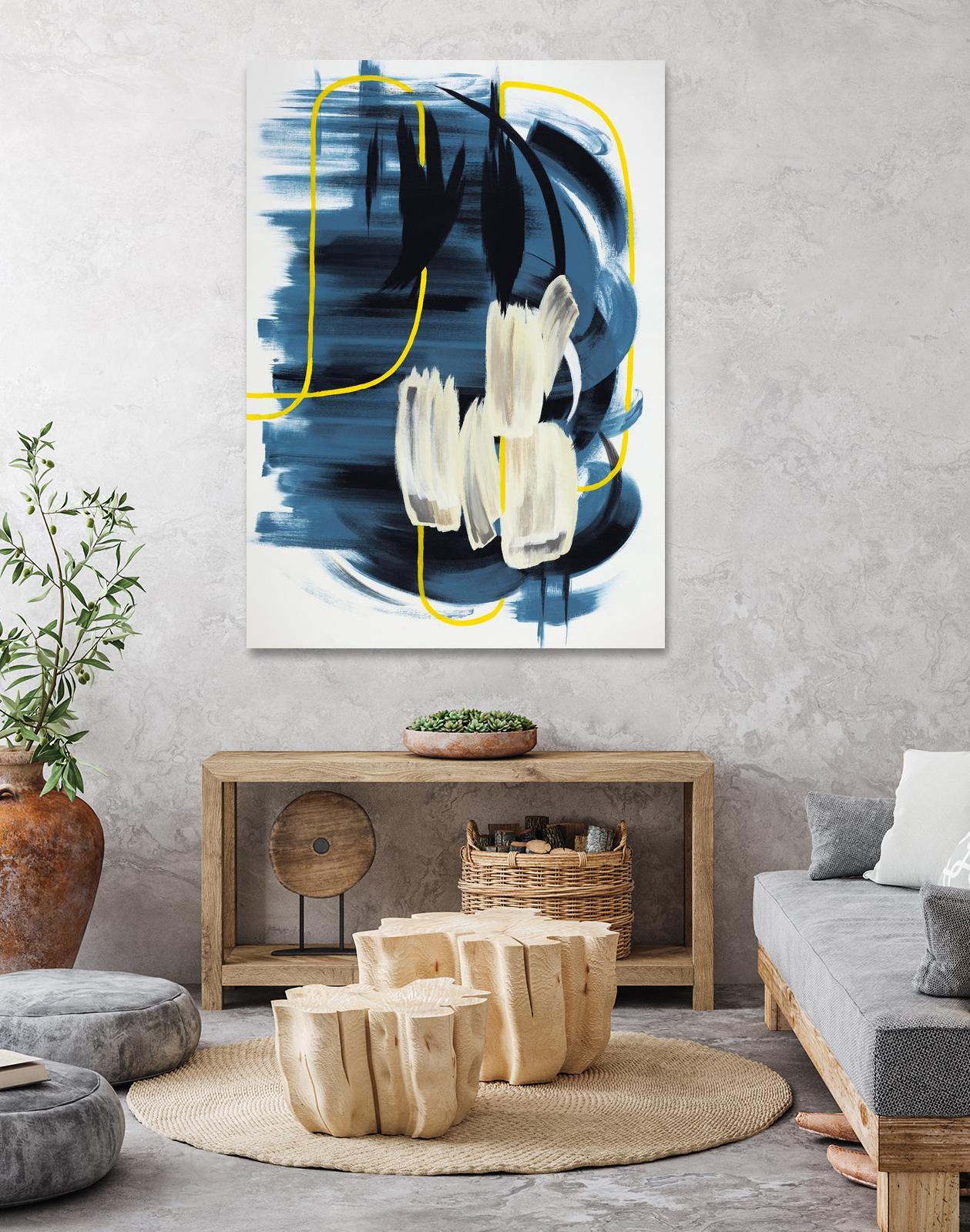 Curious Crafter II by Daleno Art on GIANT ART - blue abstract abstrait 