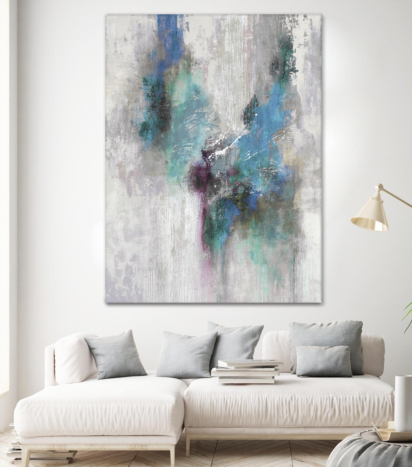 Comfy Nest II by Daleno Art on GIANT ART - blue abstract abstrait 