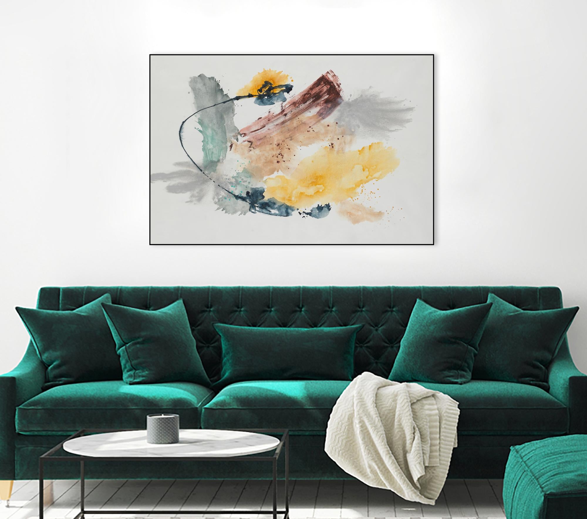 Blue Rope by Daleno Art on GIANT ART - green abstract