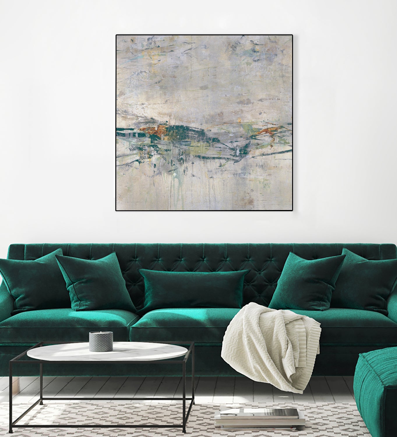 Broken Road III by Daleno Art on GIANT ART - green abstract