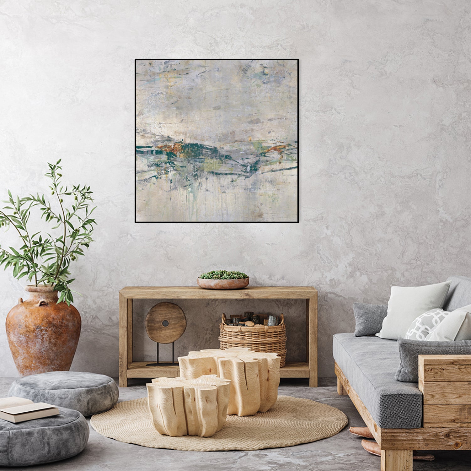 Broken Road III by Daleno Art on GIANT ART - green abstract