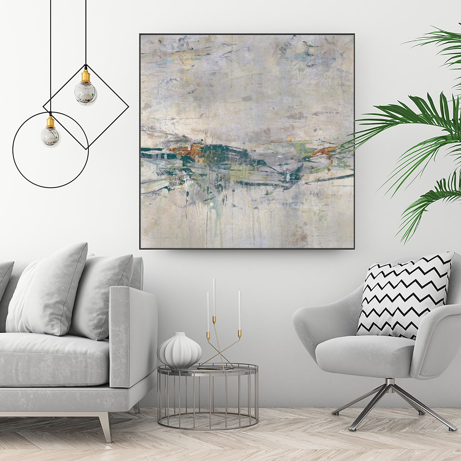 Broken Road III by Daleno Art on GIANT ART - green abstract