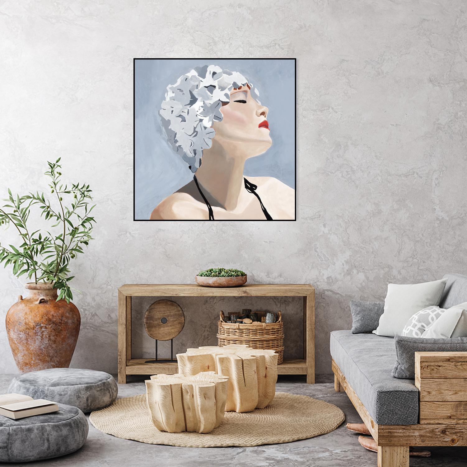 Getting My Tan On by Daleno Art on GIANT ART - red figurative swimmer