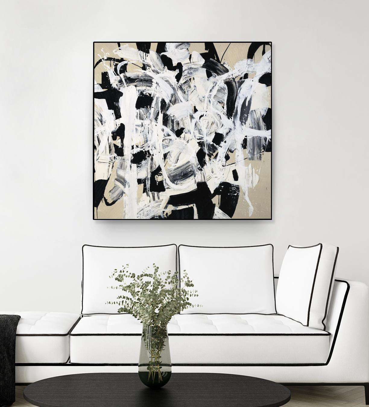 Talking out of Both Sides by Daleno Art on GIANT ART - beige abstract abstrait 
