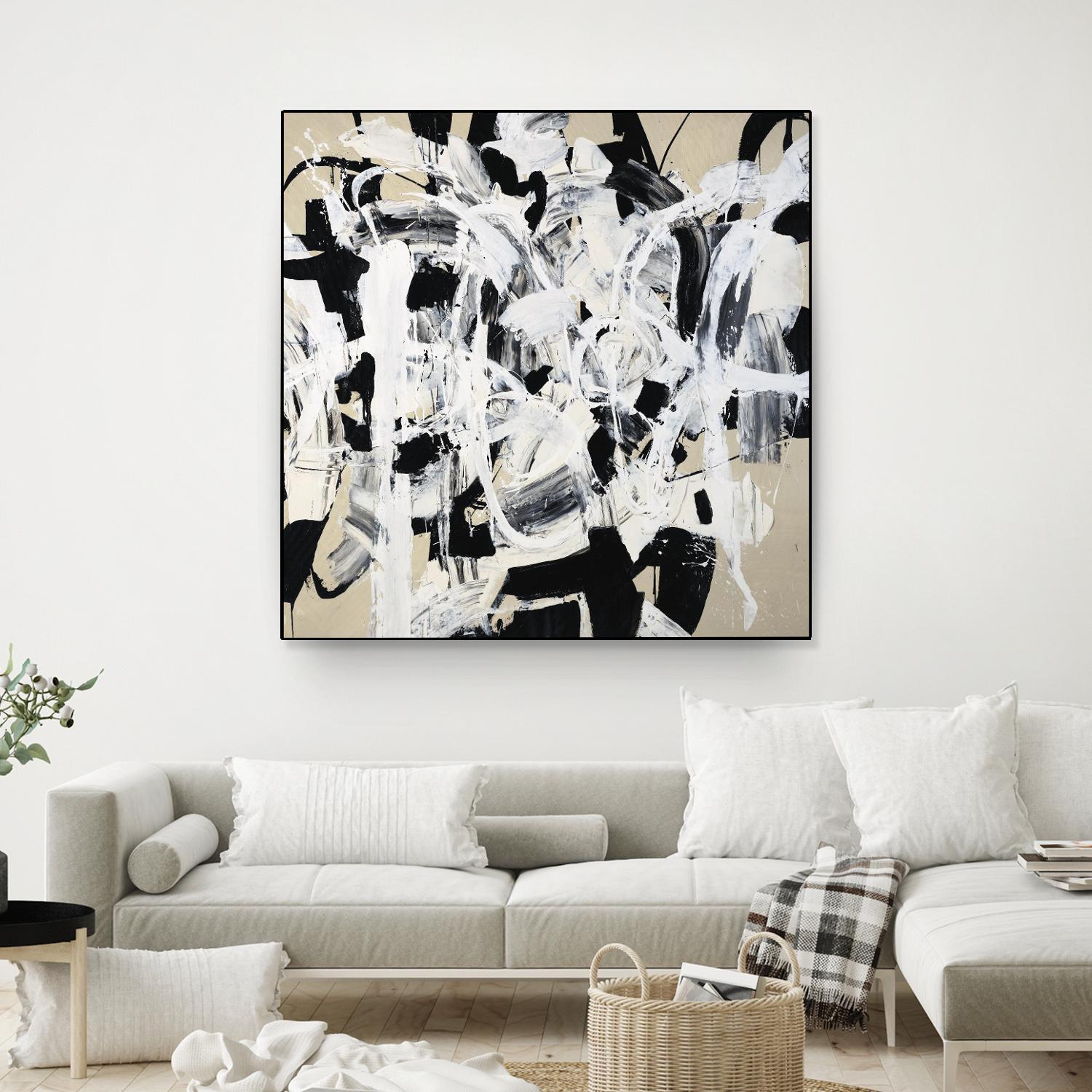 Talking out of Both Sides by Daleno Art on GIANT ART - beige abstract abstrait 