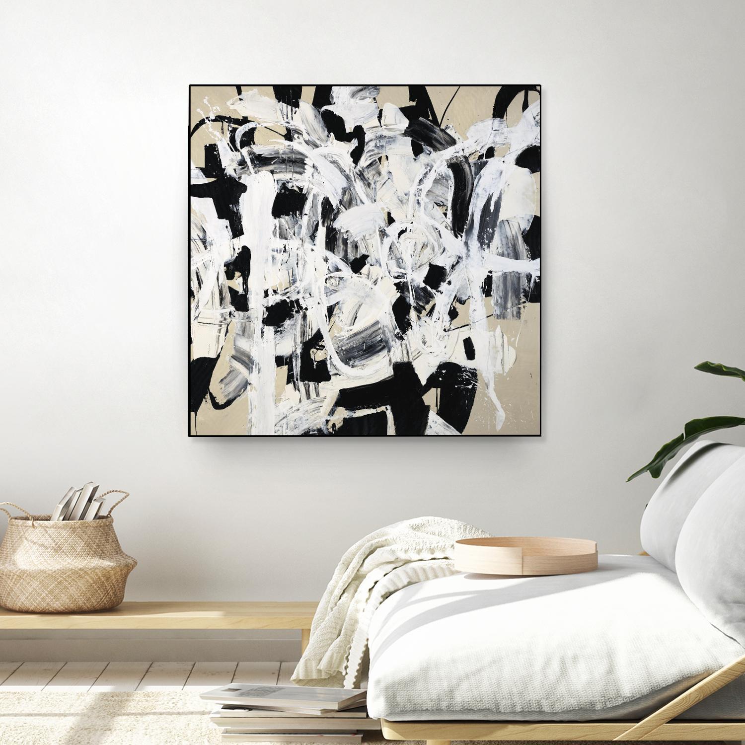 Talking out of Both Sides by Daleno Art on GIANT ART - beige abstract abstrait 