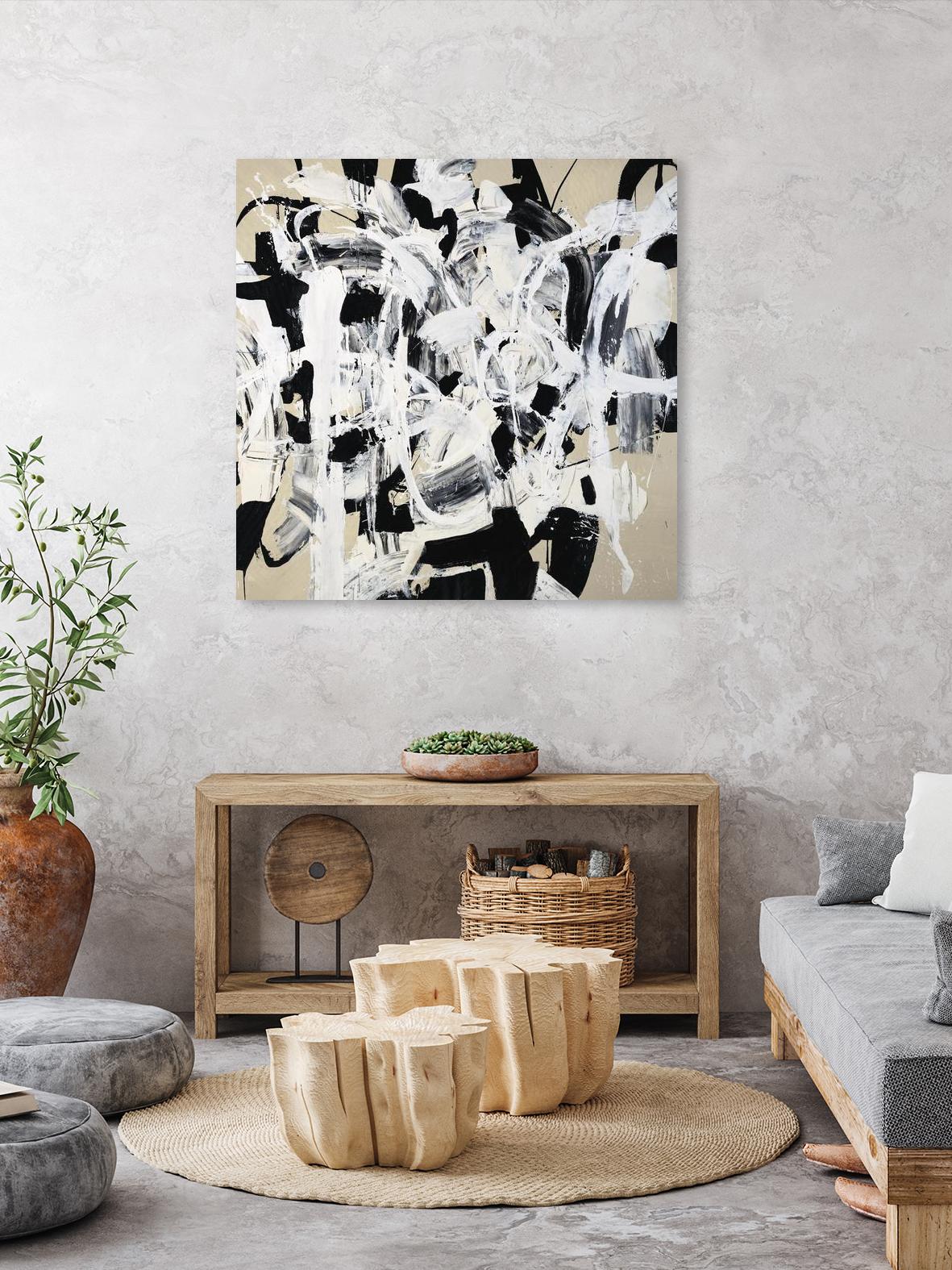 Talking out of Both Sides by Daleno Art on GIANT ART - beige abstract abstrait 
