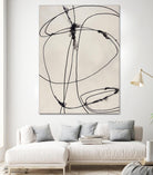 Tangled Ties by Daleno Art on GIANT ART - beige black & white abstrait 