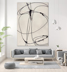 Tangled Ties by Daleno Art on GIANT ART - beige black & white abstrait 