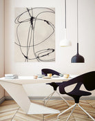 Tangled Ties by Daleno Art on GIANT ART - beige black & white abstrait 