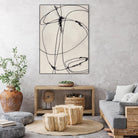 Tangled Ties by Daleno Art on GIANT ART - beige black & white abstrait 