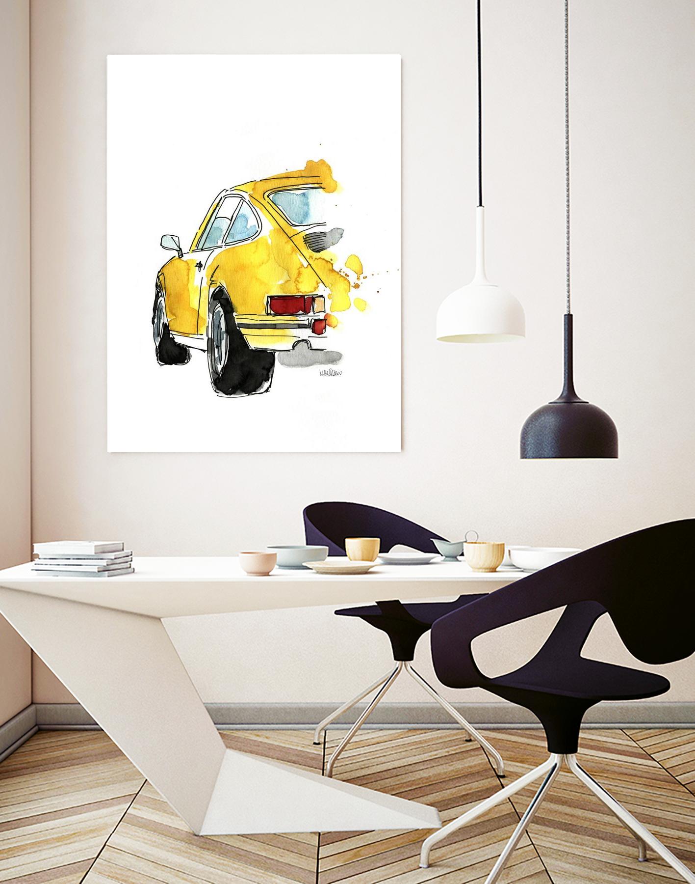 Yellow 911 by Mercedes Lopez Charro on GIANT ART