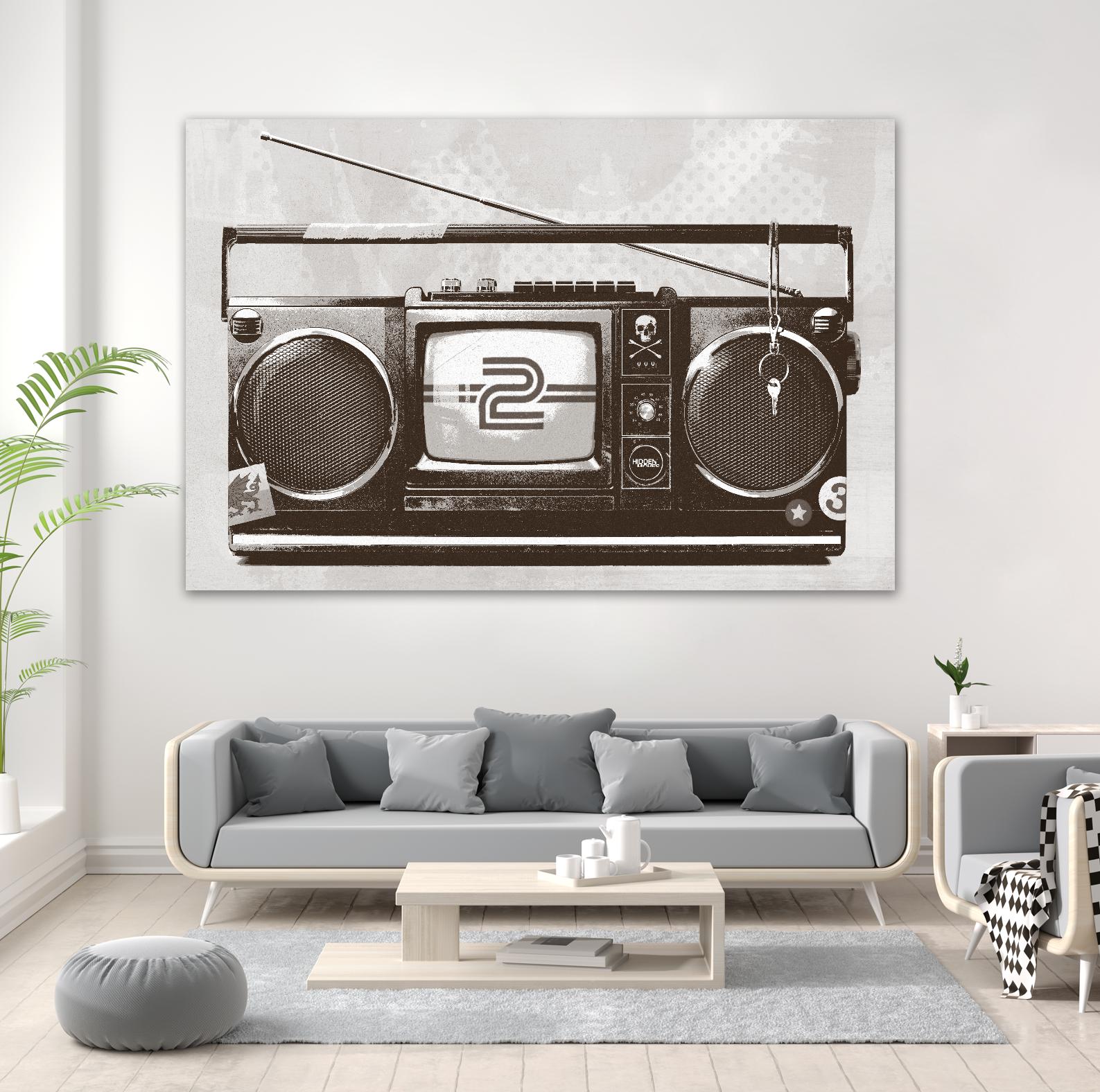 Stereo Broadcast by Hidden Moves on GIANT ART - white contemporary