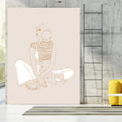 A mother and son  by Jenny Liz Rome on GIANT ART - beige art for kids women and child