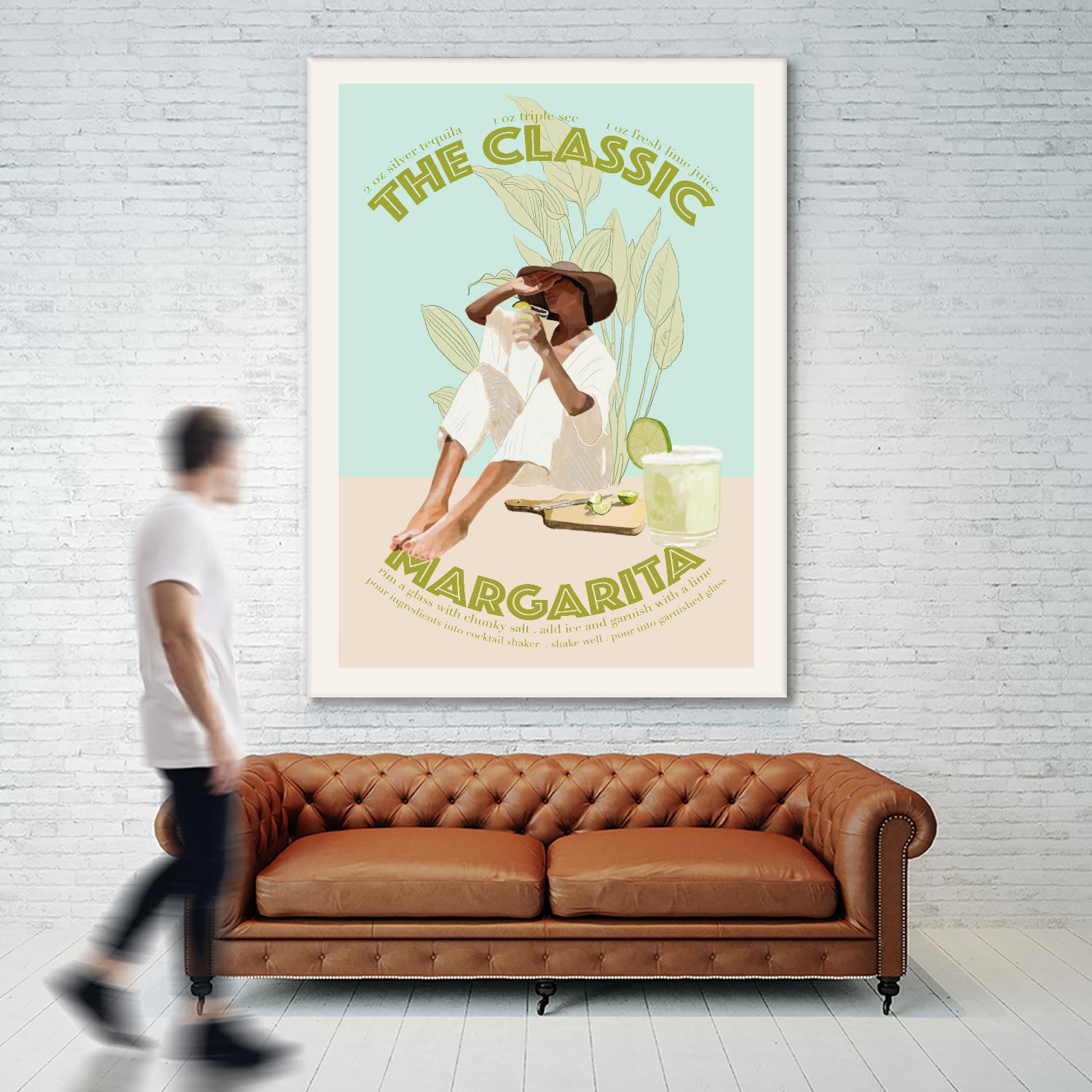 The Classic Margarita  by Jenny Liz  Rome on GIANT ART - mint figurative  cocktail 
