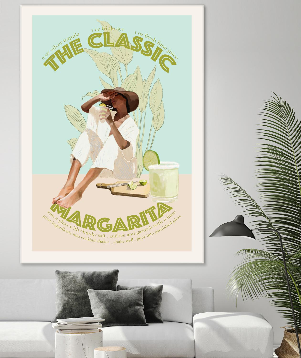 The Classic Margarita  by Jenny Liz  Rome on GIANT ART - mint figurative  cocktail 