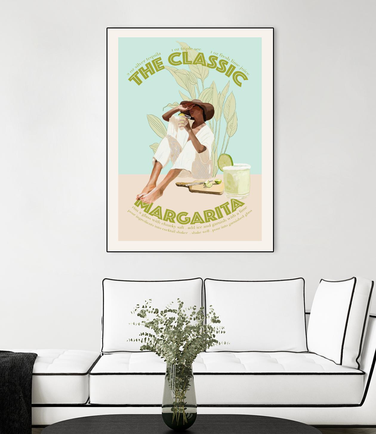 The Classic Margarita  by Jenny Liz  Rome on GIANT ART - mint figurative  cocktail 
