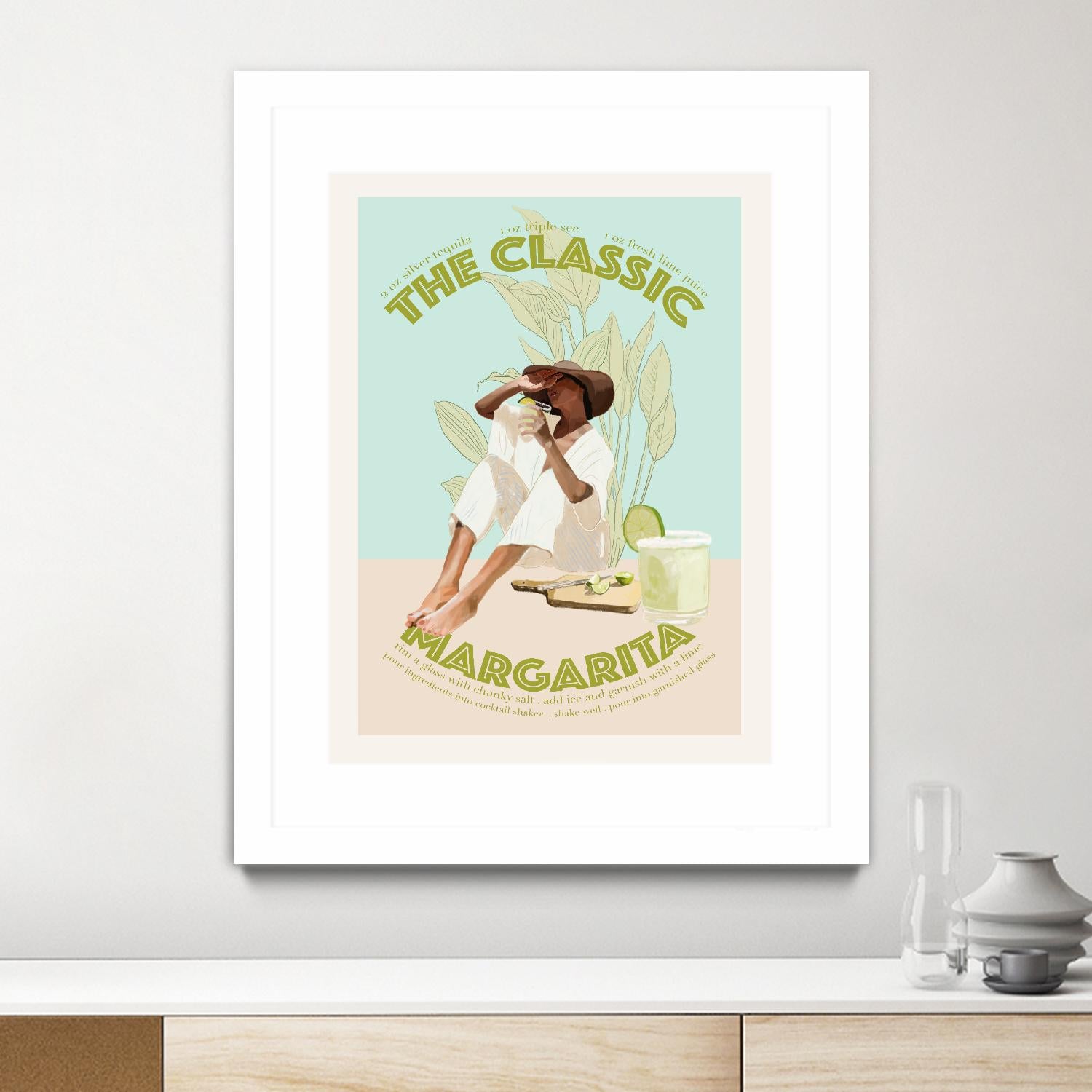 The Classic Margarita  by Jenny Liz  Rome on GIANT ART - mint figurative  cocktail 