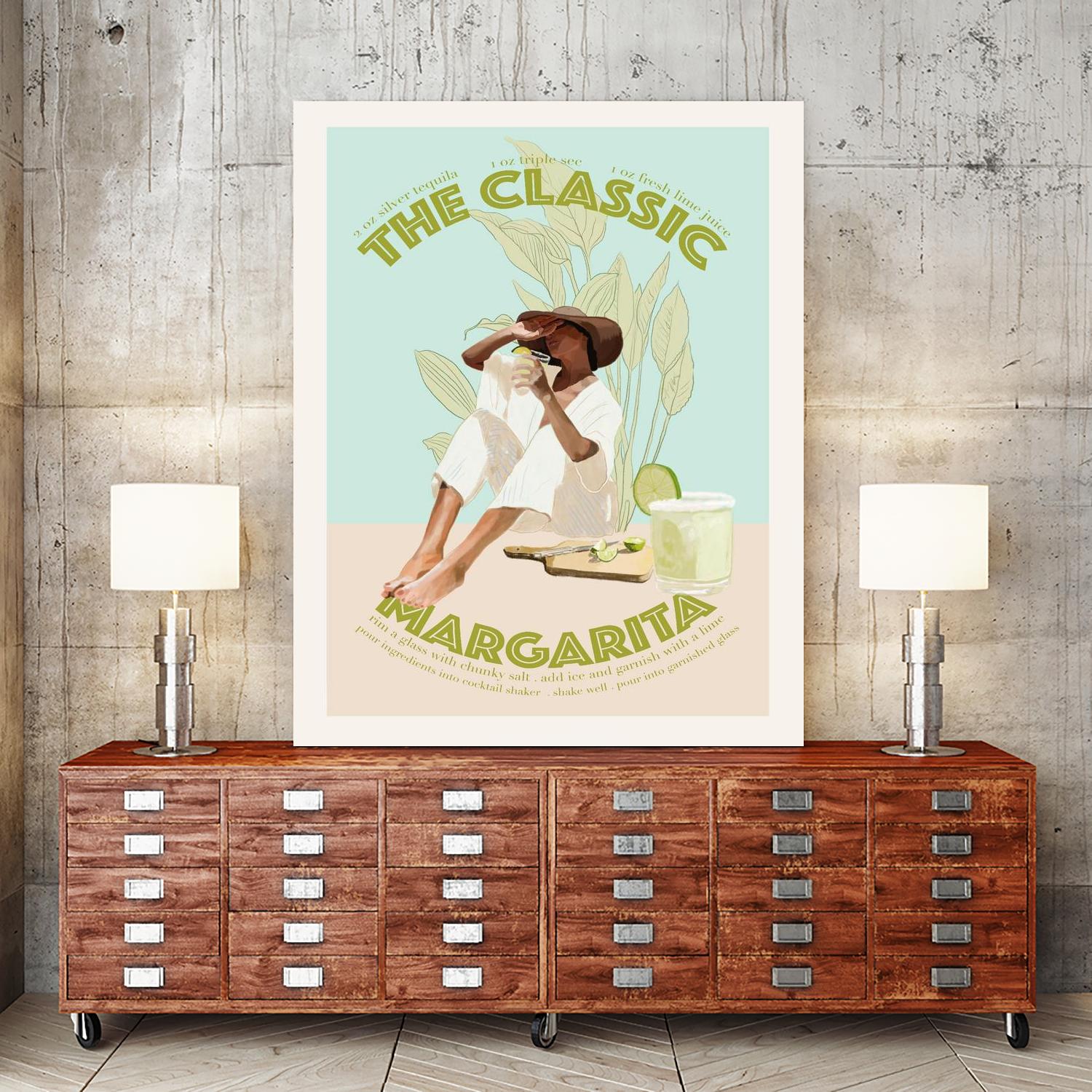 The Classic Margarita  by Jenny Liz  Rome on GIANT ART - mint figurative  cocktail 