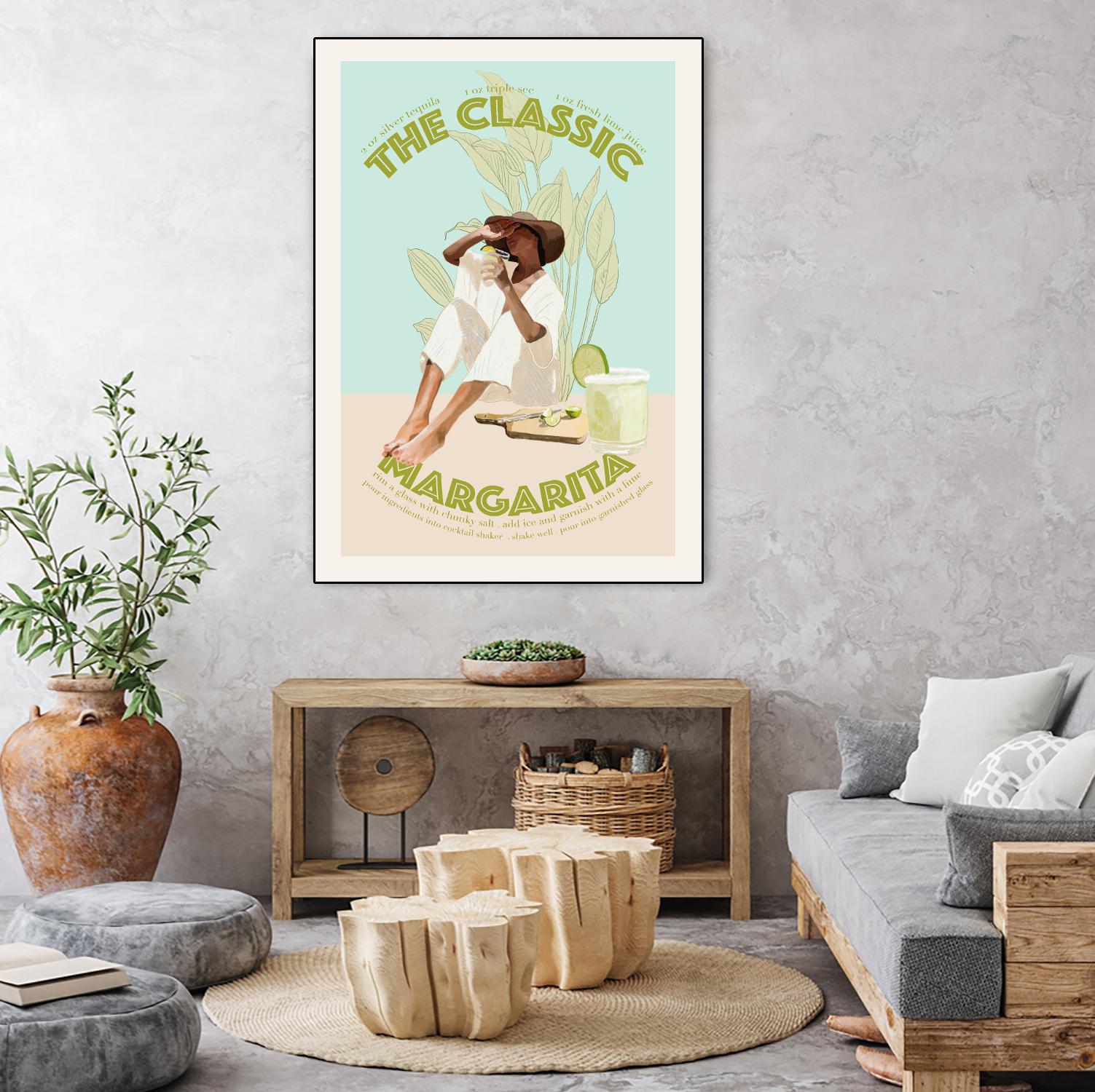 The Classic Margarita  by Jenny Liz  Rome on GIANT ART - mint figurative  cocktail 
