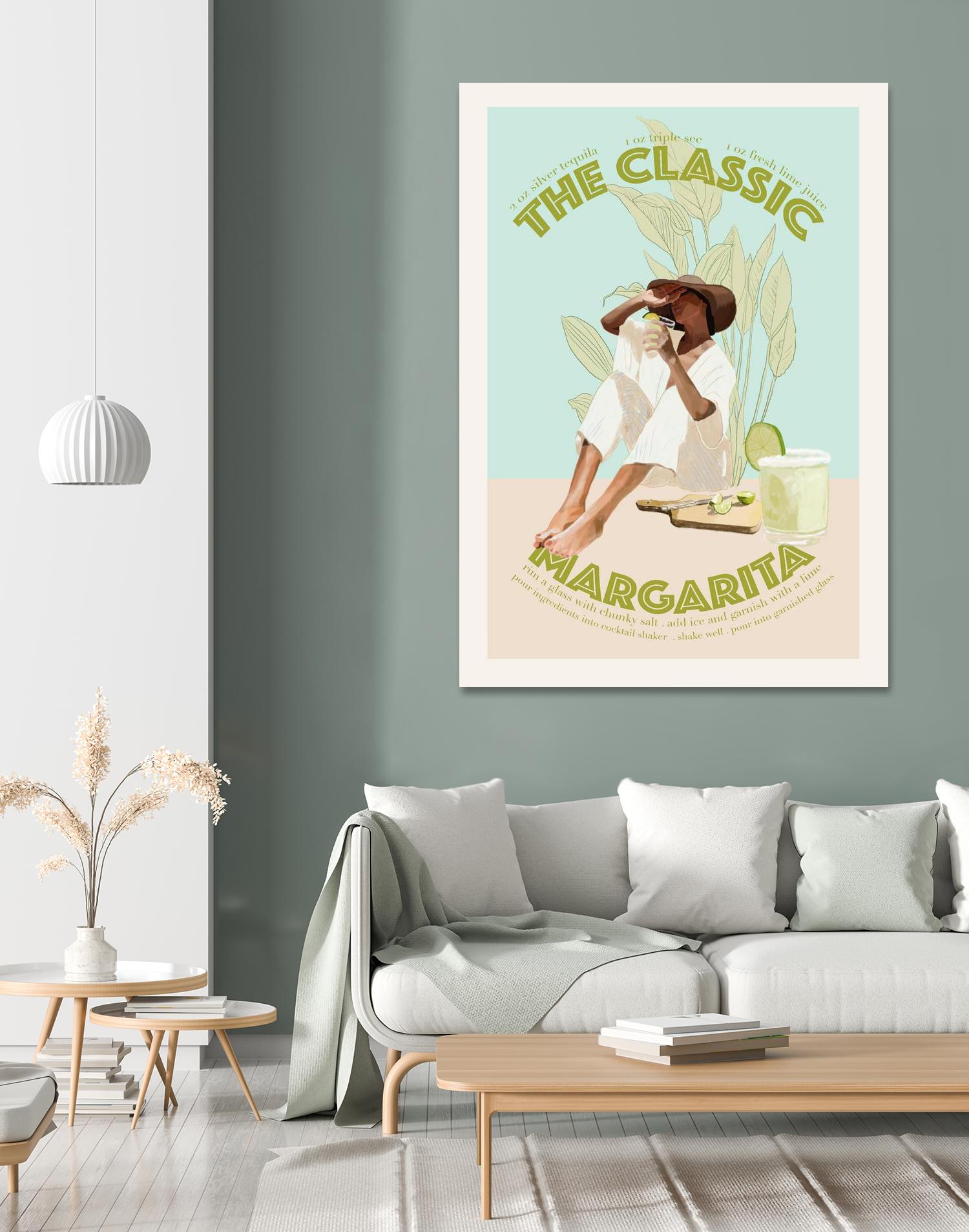 The Classic Margarita  by Jenny Liz  Rome on GIANT ART - mint figurative  cocktail 