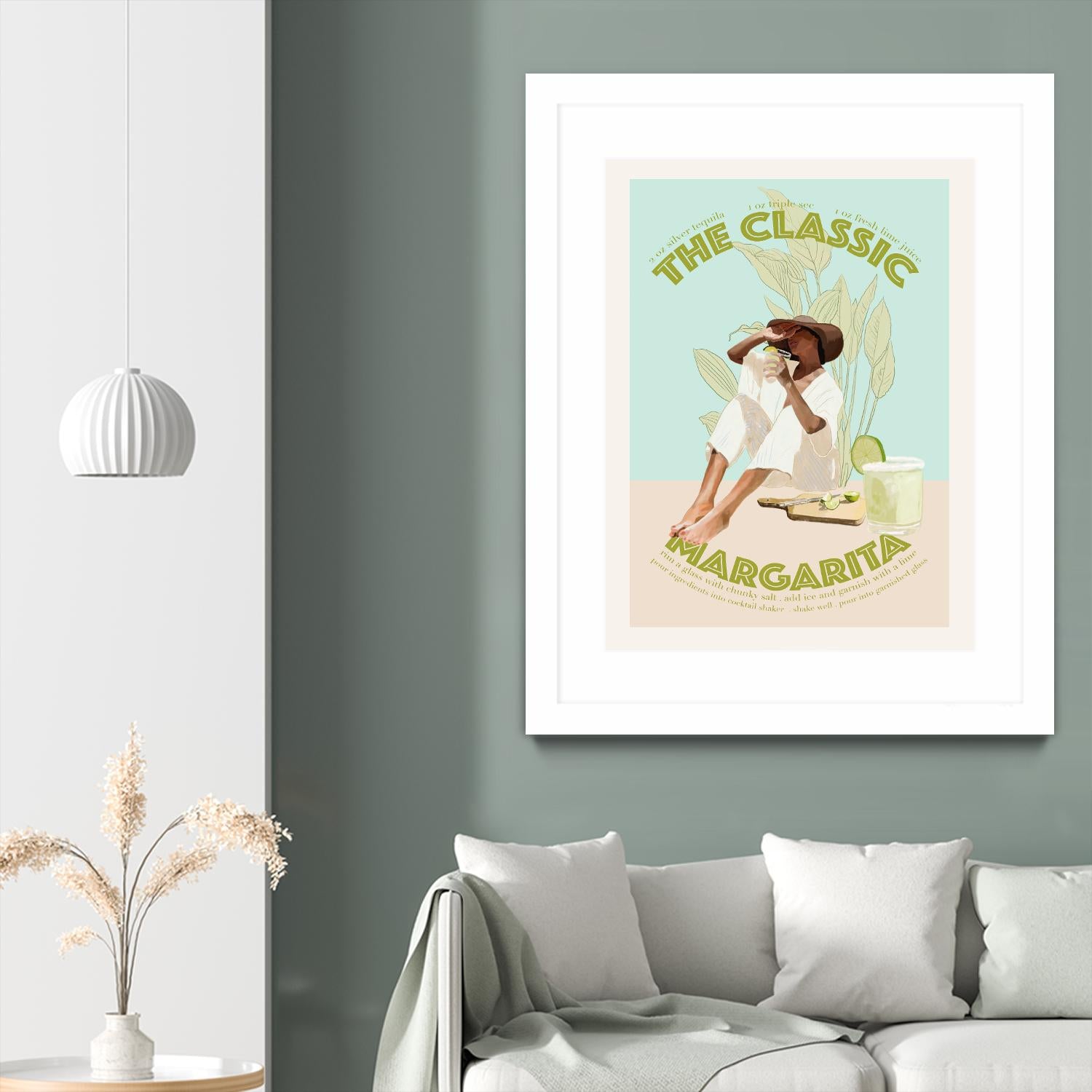 The Classic Margarita  by Jenny Liz  Rome on GIANT ART - mint figurative  cocktail 