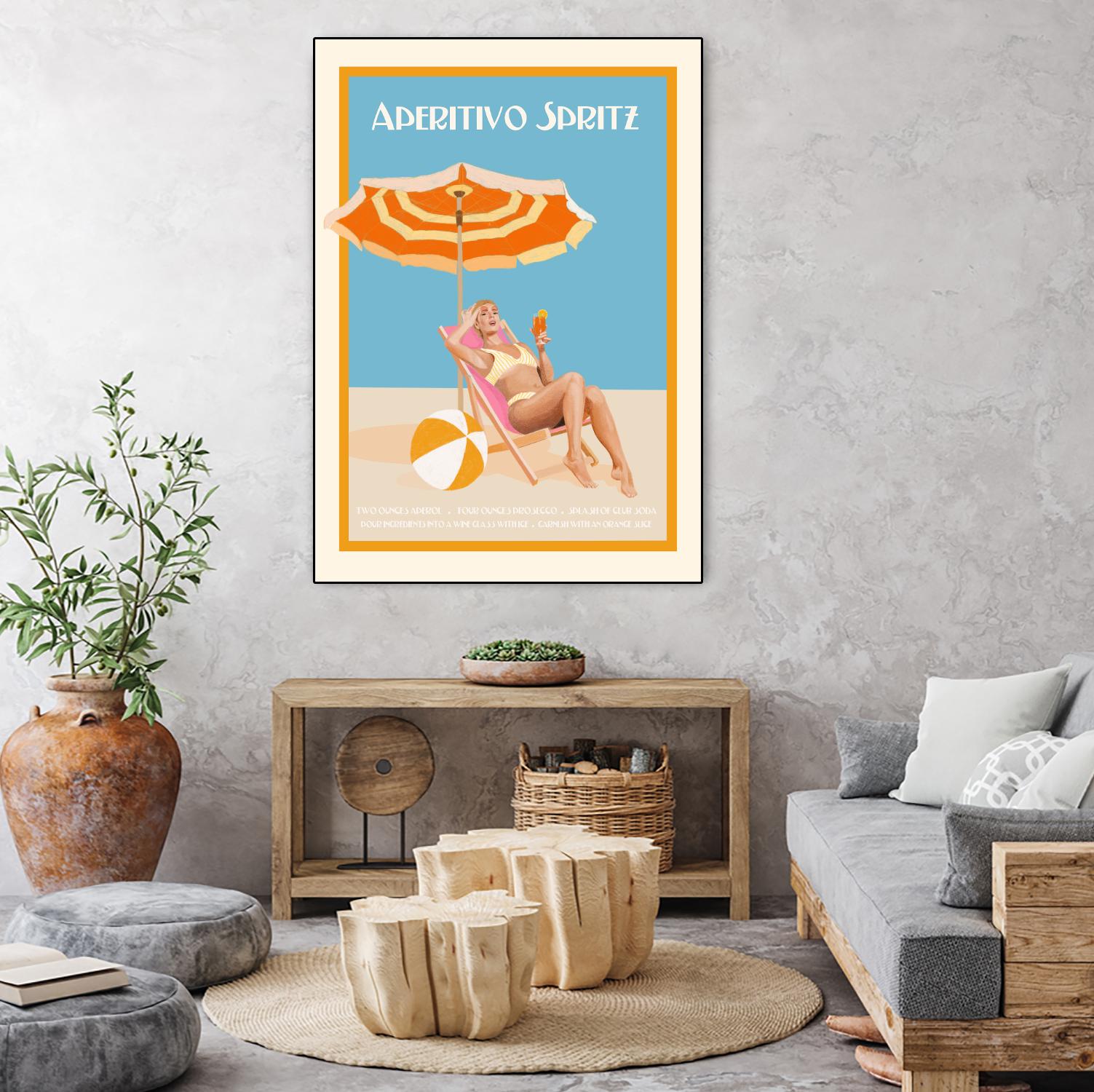 Aperitivo Spritz by Jenny Liz Rome on GIANT ART - orange figurative cocktail